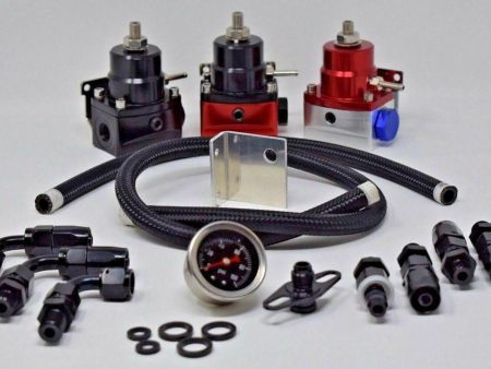 Adjustable Aero EFI Fuel Pressure Regulator Kit W  160PSI Oil Gauge AN-6 Hoses Hot on Sale