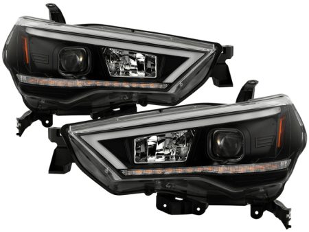 Spyder 14-20 Toyota 4Runner Projector Headlights w Seq. LED Turn Sig. LED White Light Bar Park Light Supply