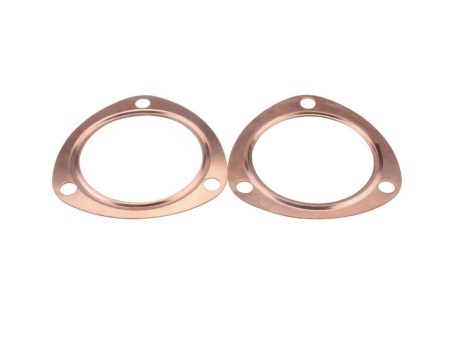 2 x 3  Inch Copper Header Exhaust Collector Gaskets Flanges Universal 3 Bolt on Sale