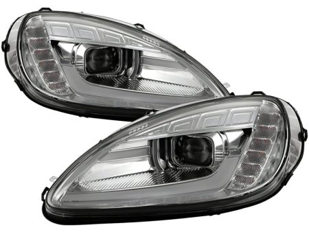 Spyder 05-13 Chevy Corvette C6 Projector Headlights Seq LED Turn Signal w SB DRL Parking Light For Cheap