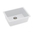 White Granite Quartz Stone Undermount Kitchen Sink Single Bowl 635*470*241mm Online Sale