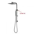 10   Square Gun Metal Grey Shower Station Top Water Inlet Sale