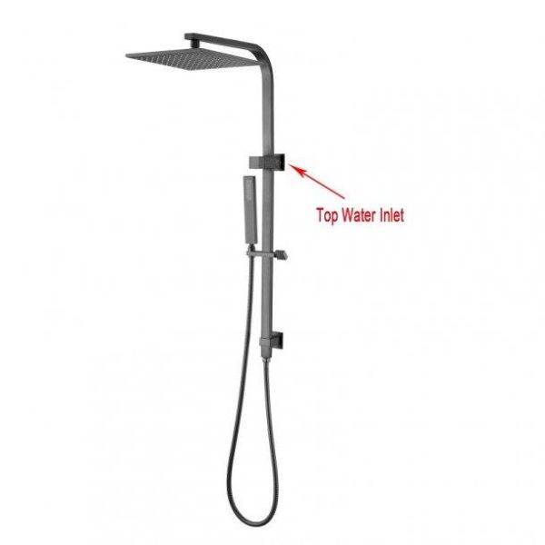 10   Square Gun Metal Grey Shower Station Top Water Inlet Sale