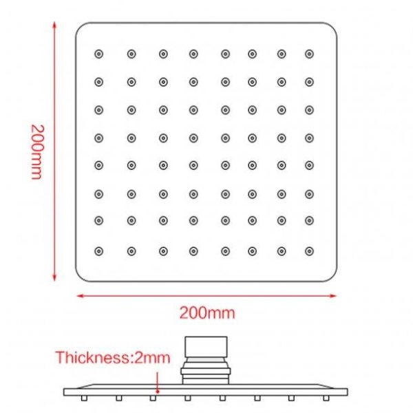 200mm 8  Stainless Steel 304 Yellow Gold Super-slim Square Rainfall Shower Head Online