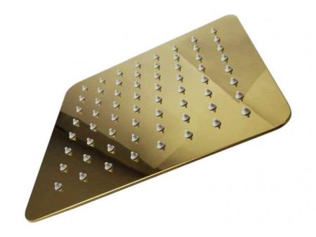 200mm 8  Stainless Steel 304 Yellow Gold Super-slim Square Rainfall Shower Head Online