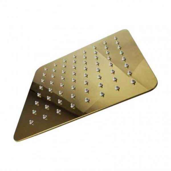 200mm 8  Stainless Steel 304 Yellow Gold Super-slim Square Rainfall Shower Head Online