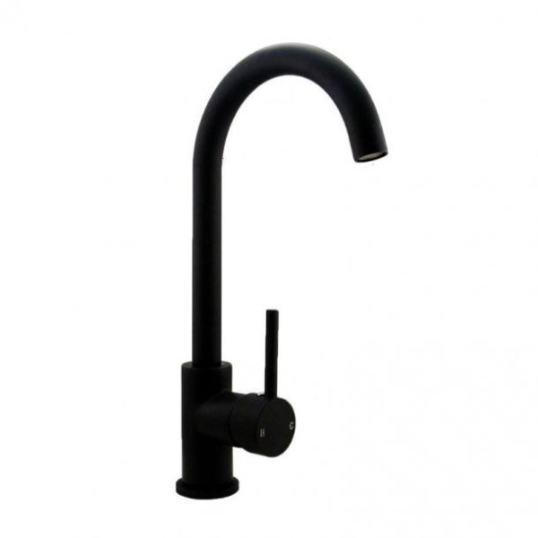 Round Matte Black Standard Kitchen Sink Mixer Tap Discount