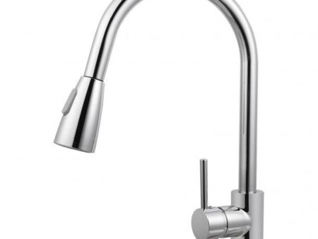 Round Chrome Pull Out Shower Kitchen Sink Mixer Tap Online Hot Sale