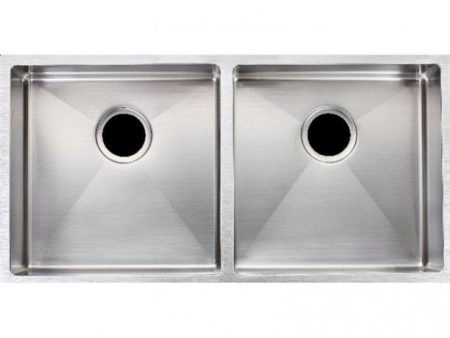 1.2mm Handmade Double Bowls Top Undermount Kitchen Sink Round Corner Supply